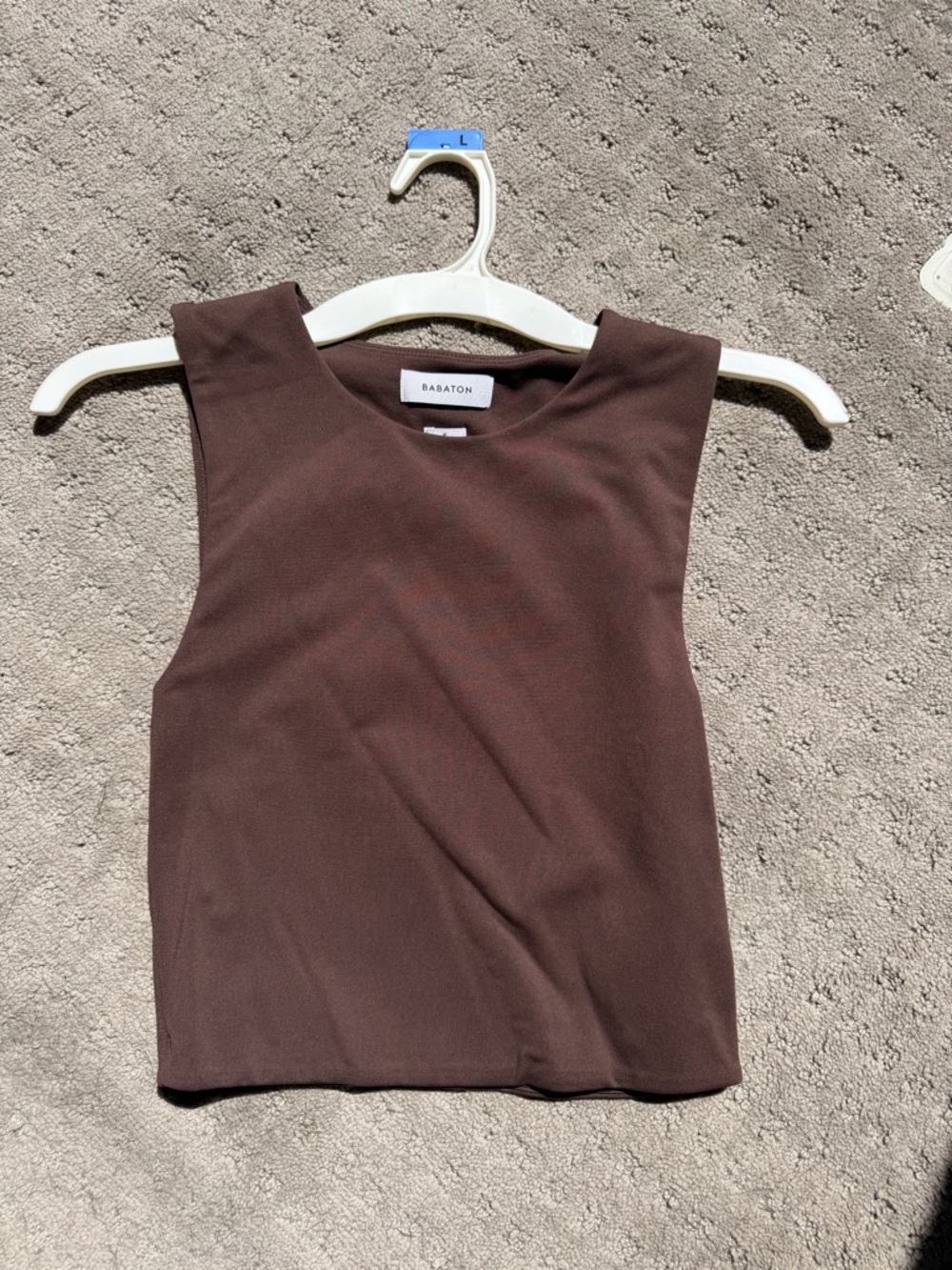 Aritizia Babaton Chocolate Brown Ribbed Sleeveless Tank